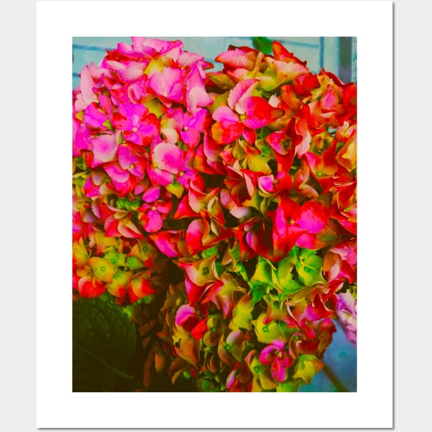 Pink Hydrangea Plant Lovers Gift Wall Art by colorful444